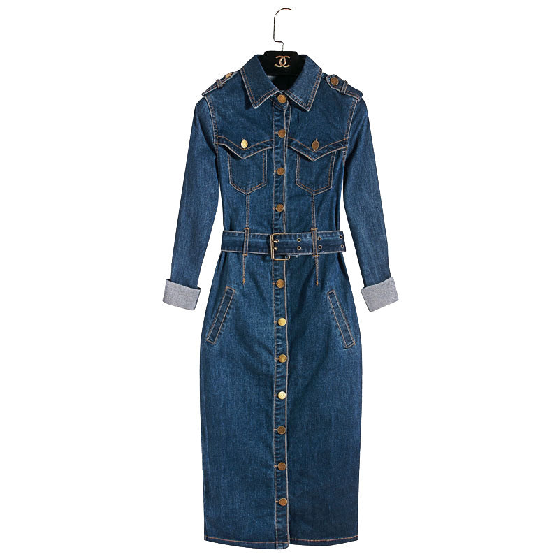 Retro Luxe Denim Dress
